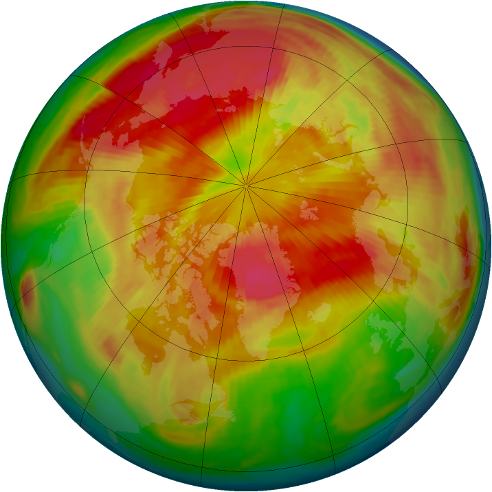 Arctic ozone map for 20 March 1999